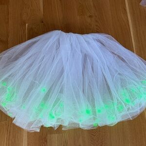 White Tutu with Green lights, one size